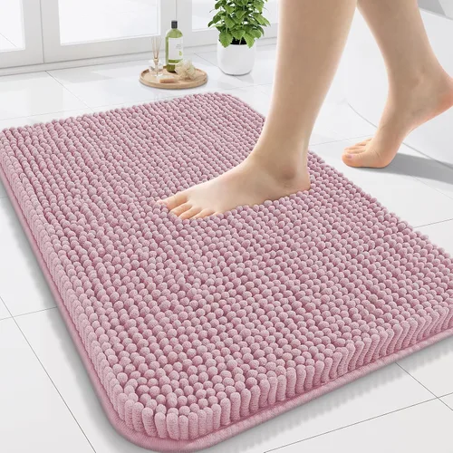 Miniatura 11 de Arotive Alfombras de baño de felpilla extrasuaves y absorbentes, de 24 x 16 pulgadas, lavables a máquina, parte trasera de goma antideslizante