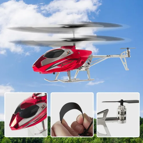 Miniatura 5 de VATOS Helicóptero RC para niños, helicóptero de control remoto de 2.4G con luz LED para niños de 12 años en adelante, altura fija, despegue con una