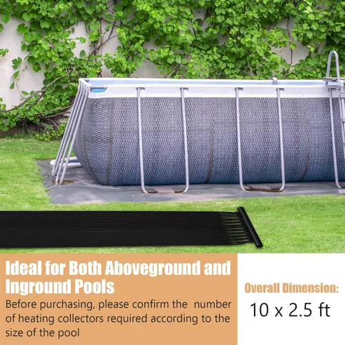 Miniatura 6 de Goplus Calentador solar de piscina de 2.5 pies x 10/16.5/20 pies para piscinas sobre el suelo, sistema de calefacción de panel solar de piscina