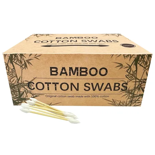 Miniatura 2 de 1200 piezas de hisopos de algodón de punta de precisión para maquillaje, bastones de bambú y de doble punta