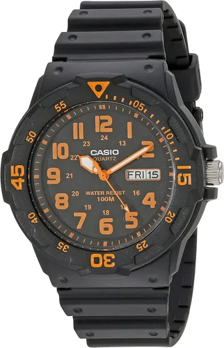 Miniatura 4 de Casio MRW200H Series Unisex Analog Watch 100M WR Stainless Steel Case Resin Band 2 Hand Analog (HR, Min, SEC) Date Display Screw Down