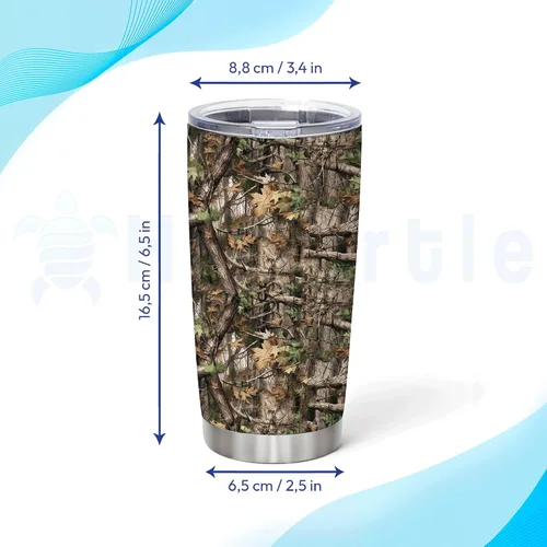 Miniatura 5 de Hyturtle Regalos de Caza Personalizados Para Hombres - Vaso Térmico de Caza de Camuflaje de 20 Oz Taza de Café de Viaje de Acero Inoxidable - Regalo
