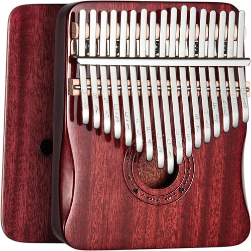 Kalimba - Piano de pulgar de 17 teclas (rojo vino)