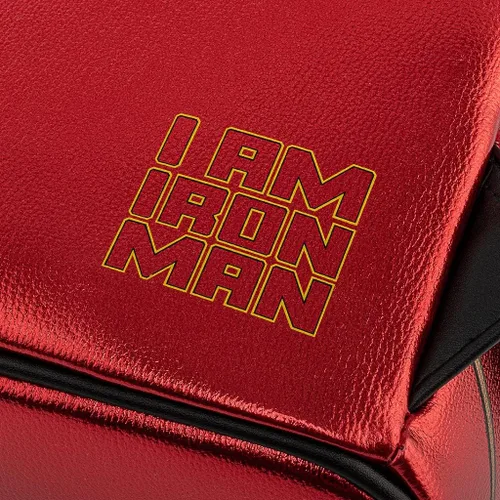 Miniatura 7 de Loungefly x Marvel Iron Man Light Up Mini Mochila de cuero metálico, Rojo metálico, Mochilas Daypack