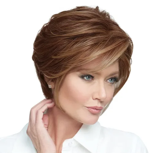 Miniatura 24 de Raquel Welch Go To Style - Peluca de pelo corto versátil y favorecedora de Hairuwear, gorra media, castaño iluminado por el sol RL10/12