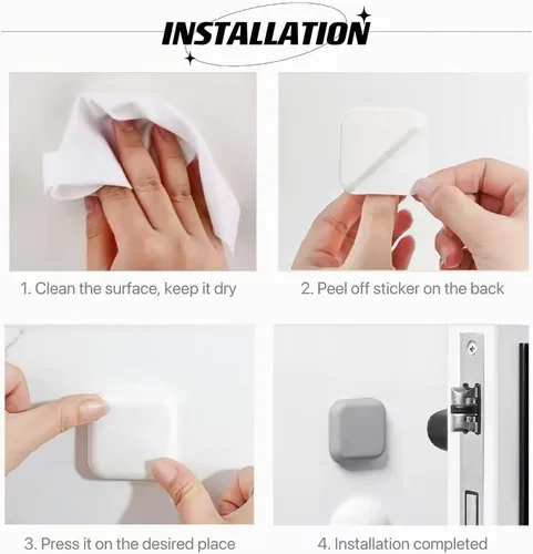 Miniatura 4 de BINJO Protectores de pared para topes de puerta (paquete de 6) - Protector de pared de goma de 1.77 pulgadas para pomo de puerta, protector de pared