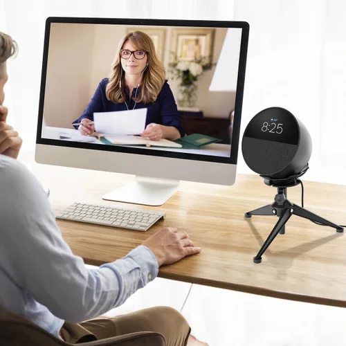 Miniatura 2 de Small Metal Tripod Holder for Echo Spot, Cute Desktop Speaker Mount Stand Portable with Cable Management, Adjustable Height from 4.3"-6.6", 1 Pack