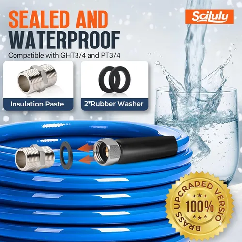 Miniatura 7 de Manguera de agua calefaccionada de 50 pies para RV, protección contra congelación hasta -45 °F, sin plomo y sin BPA, agua potable segura