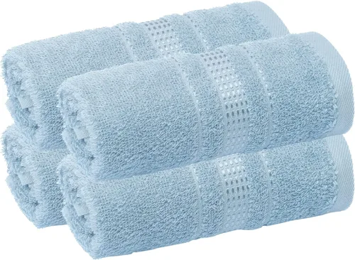 Miniatura 33 de Melissa Linen Toallas de Punta de Dedos Paquete de 4, 100% Algodón Turco, Toallas de Mano Pequeñas para Cuerpo y Cara, 12 x 18 pulgadas, Suaves