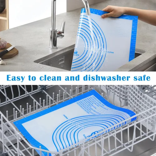 Miniatura 6 de Tapete de Silicona Antiadherente para Repostería Grande con Medidas de 16'' por 20'' para Tapete de Silicona para Hornear, Mostrador, Rodillo