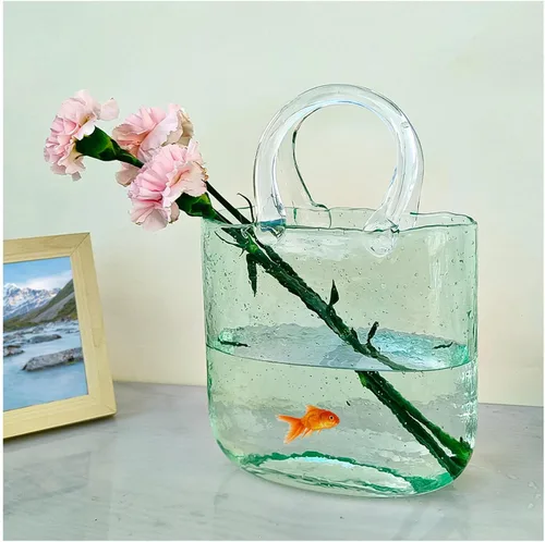 Miniatura 9 de Florero de cristal para flores, florero único, florero de cristal para flores, decoración moderna de granja, estilo 1, gris