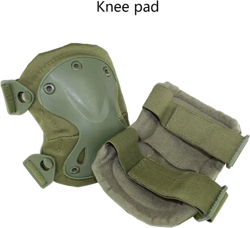 Miniatura 7 de Almohadillas Protectoras Tácticas de Combate para Rodilla y Codo para Juegos de Paintball CS al Aire Libre, Ciclismo, Seguridad, Equipo de Verde
