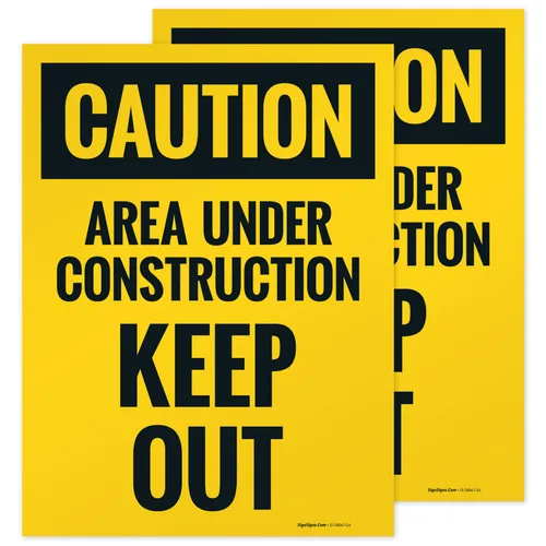 Miniatura 6 de OSHA Caution Area Under Construction Keep Out Sidewalk Sign Kit, 10x16 Inches, Replacement Panels (2 Pack) Thick HDPS Plastic, Made in USA by Sigo