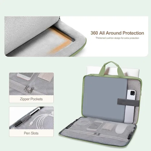 Miniatura 4 de MOSISO 360 Protective Laptop Shoulder Bag, Double Layer Fluffy Padded Laptop Bag with Anti-theft Zipper
