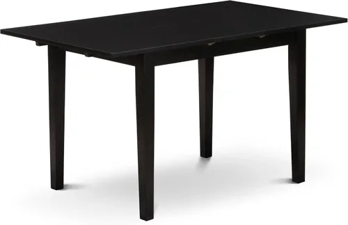 Miniatura 3 de East West Furniture NFAS3-BLK-09 - Juego de mesa de cocina de 3 piezas, incluye una mesa de madera y 2 sillas acolchadas de tela de poliéster azul