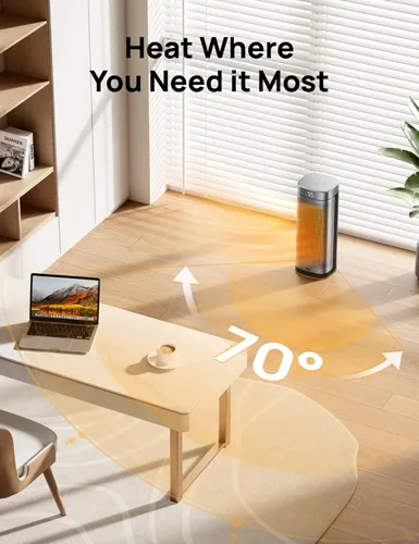 Miniatura 6 de DREO Calentadores de espacio para uso en interiores, calentadores portátiles de calentamiento rápido con control remoto, gran cerámica PTC eléctrica