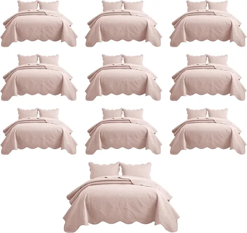 Miniatura 84 de MOONLIGHT20015 Paquete de 8 Colchas Tamaño King para Cama (106" x 96") - Venta al Por Mayor para Hoteles, Dormitorios de Huéspedes y Airbnbs - Gris