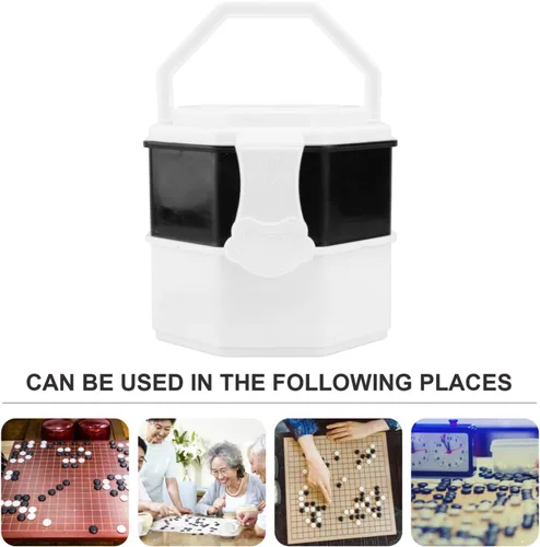 Miniatura 9 de TOYANDONA Go Game Bowl con cerradura y asa, soporte para piezas de ajedrez, piedras de juego, contenedor de almacenamiento de ajedrez