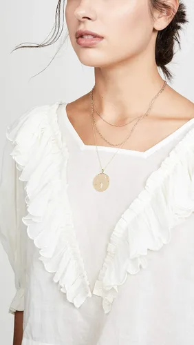 Miniatura 3 de Collar de cadena doble de oro de 14 quilates para mujer