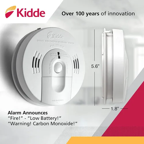 Miniatura 5 de Kidde Detector de humo y monóxido de carbono con cableado, respaldo de batería, interconectable, indicadores de luz de advertencia LED