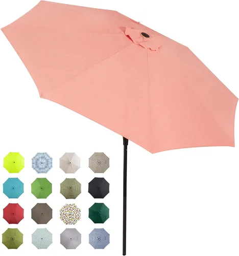 Miniatura 12 de Tempera Patio Market Outdoor Table Umbrella with Auto Tilt and Crank, Large Sun Umbrella with Sturdy Pole & Fade Resistant Canopy, Easy to Set Verde