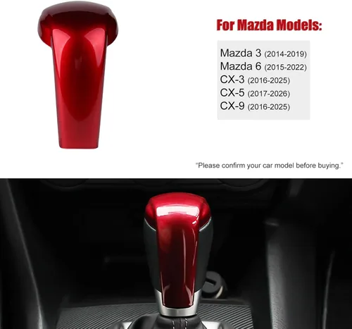 Miniatura 3 de Compatible con Mazda CX-5 CX-9 CX-3 6 3 Accesorios Cubierta de la perilla de la palanca de cambios del coche, tapa de ajuste de panel de engranajes