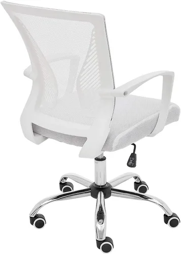 Miniatura 6 de Modern Home Zuna - Silla de oficina con respaldo medio, respaldo ergonómico de malla, silla de escritorio (blanco/blanco)