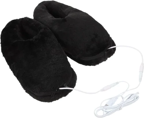 Healeved 1 par de zapatos eléctricos USB para hombre, zapatillas de casa calentadas para hombres, zapatillas calentadas, almohadilla de calefacción