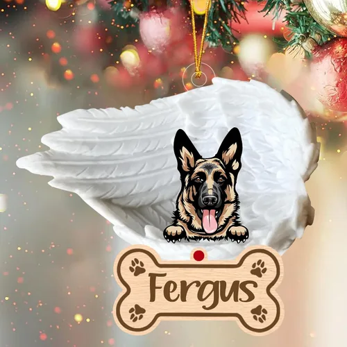 Miniatura 32 de Adorno de perro afgano de 1 ángel, adorno acrílico 2D personalizado conmemorativo para perros, regalo por pérdida de mascotas, regalo