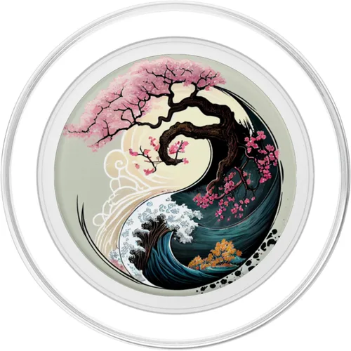 Miniatura 2 de Yin Yang - Bonsái de flor de cerezo y PopSockets Great Wave PopGrip para MagSafe