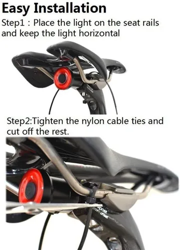 Miniatura 5 de Luz trasera inteligente para bicicleta ultra brillante, luz de bicicleta recargable encendido/apagado automático, luces LED impermeables IPX6