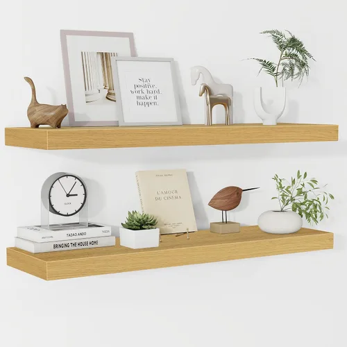 Miniatura 34 de Fun Memories Estantes flotantes – Estante de pared de 9.3 pulgadas de profundidad para decoración y almacenamiento – Estantería de exhibición