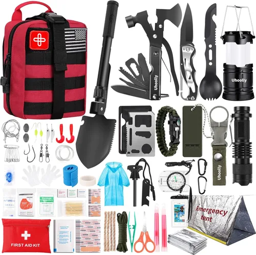 Miniatura 9 de Survival Kit, Gifts for Men Women Teen Boys, 252 pcs Survival Gear and Equipment Mini First Aid Kit for Car Home, Emergency Kit with Molle System
