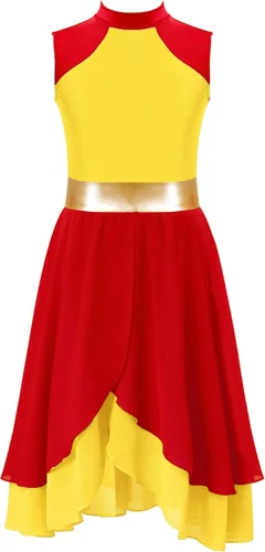 Miniatura 86 de CHICTRY Vestido de baile lírico sin mangas asimétrico para niñas, disfraz de adoración litúrgica contemporánea