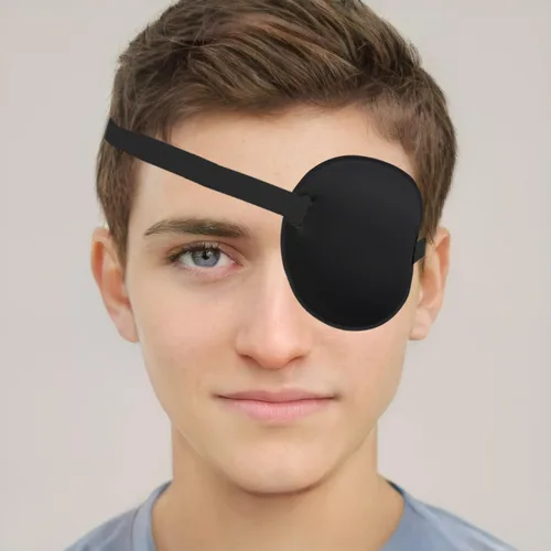 Miniatura 9 de 2 parches oculares ajustables para tratar la ambliopía u ojo vago, válidos para el ojo derecho o izquierdo, color negro