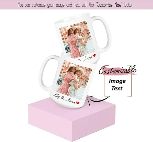 Miniatura 2 de SANTANNA Taza personalizada con foto con nombre (foto de memoria increíble)