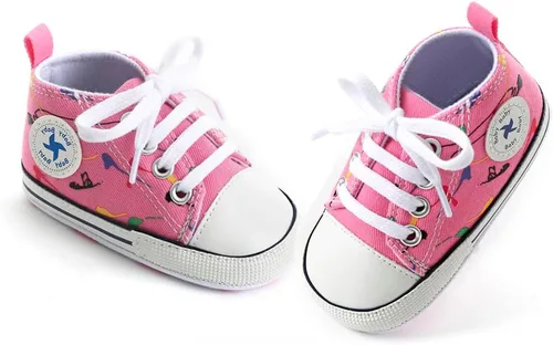 Miniatura 136 de Zapatos deportivos de lona de lona para bebés y niñas, suela antideslizante suave, suela antideslizante