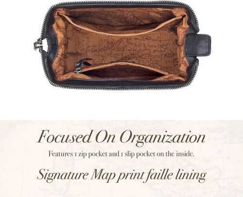 Miniatura 3 de Patricia Nash Neceser de viaje para hombres - Funda de viaje de lona para motocicleta, kit Dopp para hombres, lona de algodón encerado, bolsa
