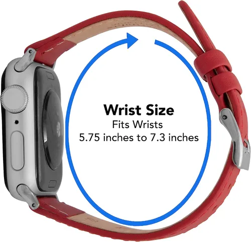 Miniatura 5 de Bandini Correas de cuero para mujer para Apple Watch de 1.496 pulgadas, 1.575 pulgadas, 1.614 pulgadas para mujer, correa delgada de cuero iWatch