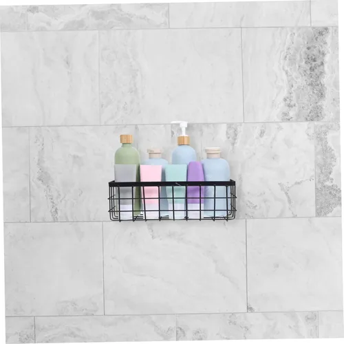 Miniatura 9 de Luxshiny Cesta de almacenamiento de metal montada en la pared para cocina y baño, organizador versátil para acondicionadores de champú y más diseños