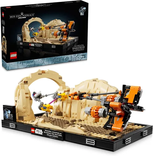 LEGO Star Wars: The Phantom Menace Mos ESPA Podrace Diorama, modelo de construcción y exhibición para adultos, regalo para fanáticos de Star Wars