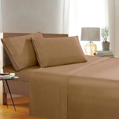 Miniatura 12 de Elegant Comfort 1500 Premier Resistente a Arrugas y Decoloración de Calidad Hotel Juego de Sábanas de 4 Piezas Ultra Suave Lujoso Incluye Sábana