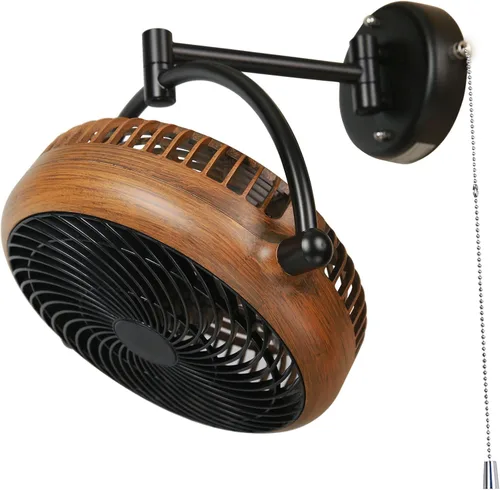 Miniatura 11 de Ventiladores de pared con cadena de tracción, ventiladores de pared de 10 pulgadas, ventilador oscilante silencioso para montaje en pared, brazo