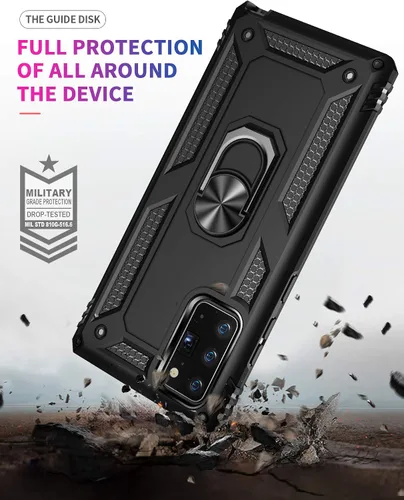 Miniatura 7 de Funda para Samsung Galaxy Note 20, Note20 5G con protectores de pantalla HD, soporte de anillo de metal de grado militar Androgate con soporte de 15