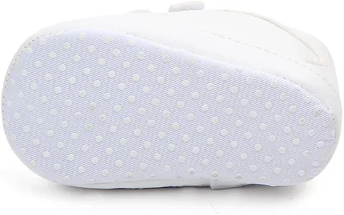 Miniatura 4 de KKIIDDSS Unsex - Zapatos de piel sintética para bebés y niñas, con parte superior alta, con cordones, suela suave, antideslizantes, para recién
