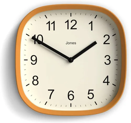 Miniatura 8 de JONES CLOCKS® Reloj de pared Sprite Reloj cuadrado redondo retro moderno 10 pulgadas Verde menta Neo Números fáciles de leer Perfecto