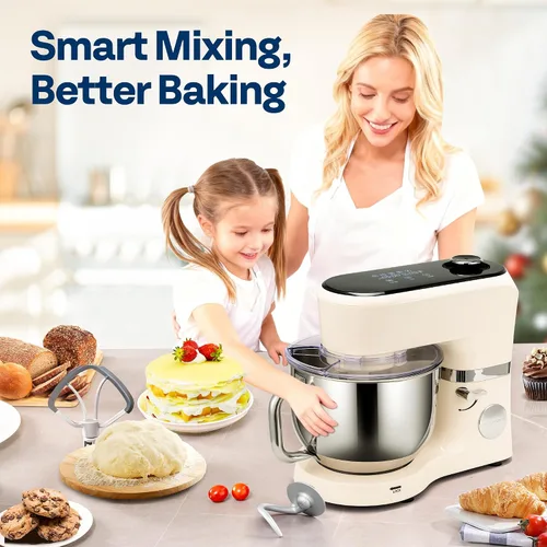Miniatura 23 de VIVOHOME Batidora de pie con fermentación, preajustes de un toque, batidora eléctrica de masa con tazón de 6 cuartos, batidora de pie de cocina