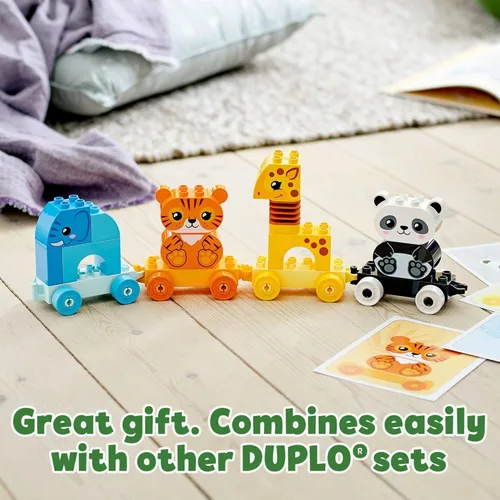 Miniatura 6 de LEGO DUPLO My First Animal Train 10955, juguetes para niños pequeños y niños de 1.5 a 3 años con figuras de elefante, tigre, panda y jirafa, juguete