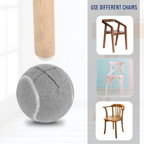 Miniatura 2 de Macarrie 36 pelotas de tenis precortadas para sillas, pelotas deslizantes, protectores de suelo para patas de silla, fundas para pies de silla