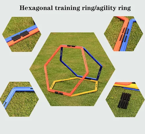 Miniatura 6 de Anillo hexagonal de agilidad, anillo de círculo de entrenamiento de velocidad, escalera de agilidad, anillo de entrenamiento físico, entrenamiento